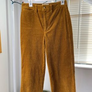Madewell Wide-Leg Corduroy Pants in Mustard